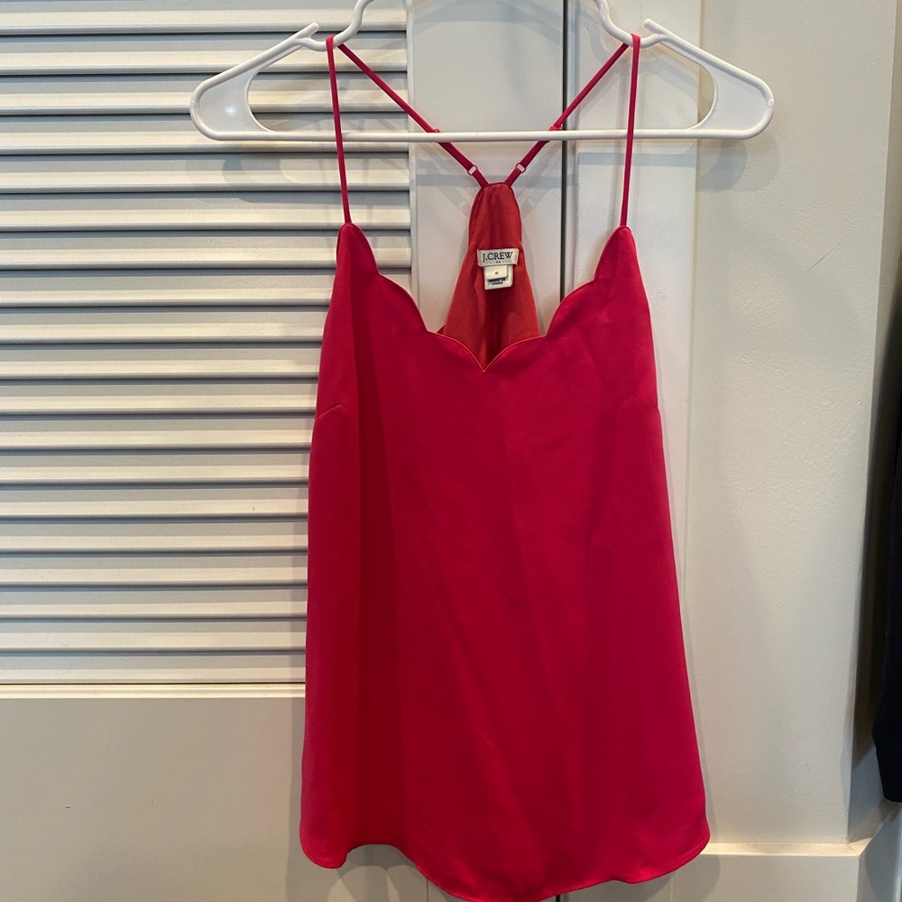 J. crew woman’s 0 spaghetti strap tank top bright pink.